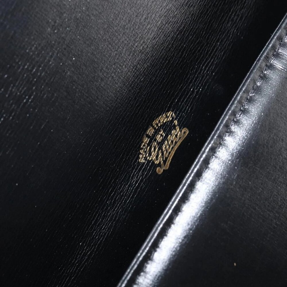 GUCCI Shoulder Bag Leather Black Gold Auth ep11506 - Picture 11 of 16